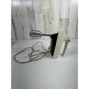 Vintage‎ Sunbeam Mixmaster Hand Mixer 3 Speeds Beige Brown Tested Works